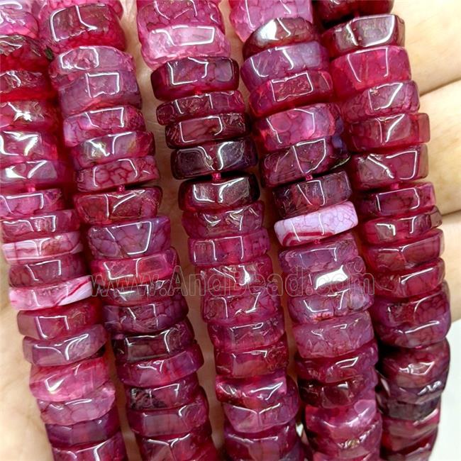 Natural Agate Heishi Beads Red Dye