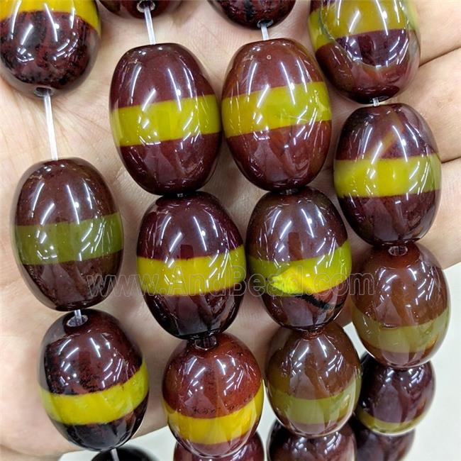 Tibetan Style Agate Beads Barrel Red Dye