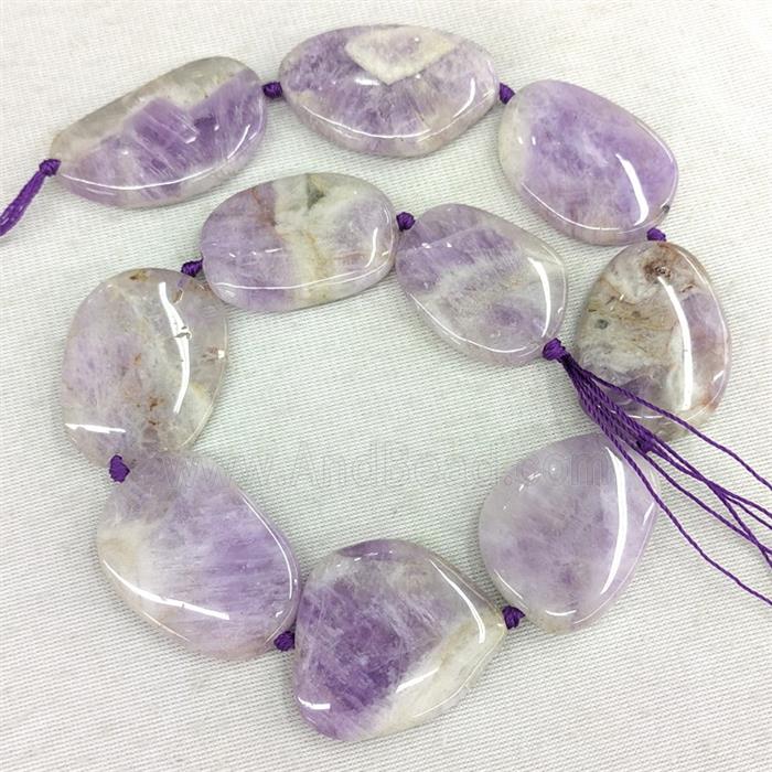 Natural Purple Chalcedony Slice Beads Freeform