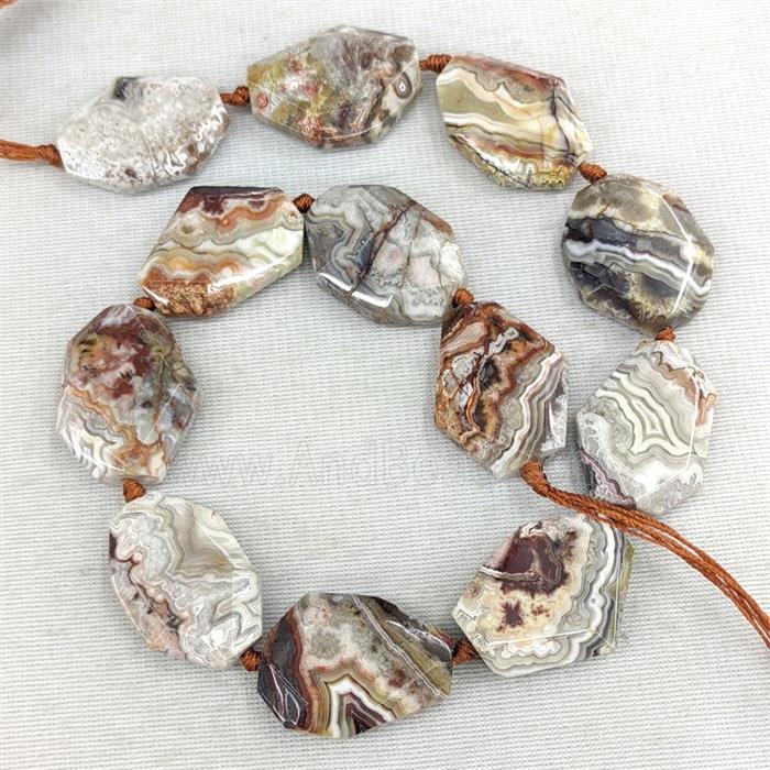 Natural Mexican Crazy Lace Agate Beads Slice Freeform