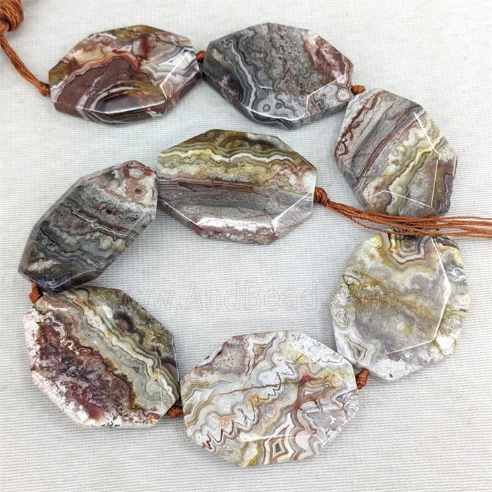 Natural Mexican Crazy Lace Agate Beads Slice Freeform