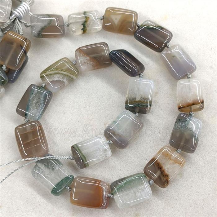 Natural Gray Agate Druzy Rectangle Beads