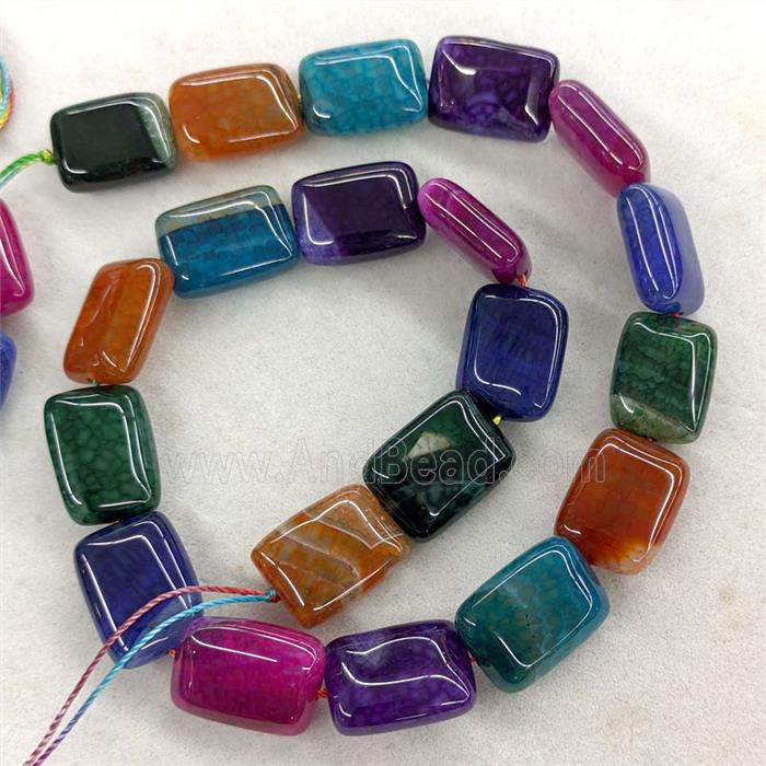 Veins Agate Rectangle Beads Mixed Color Dye