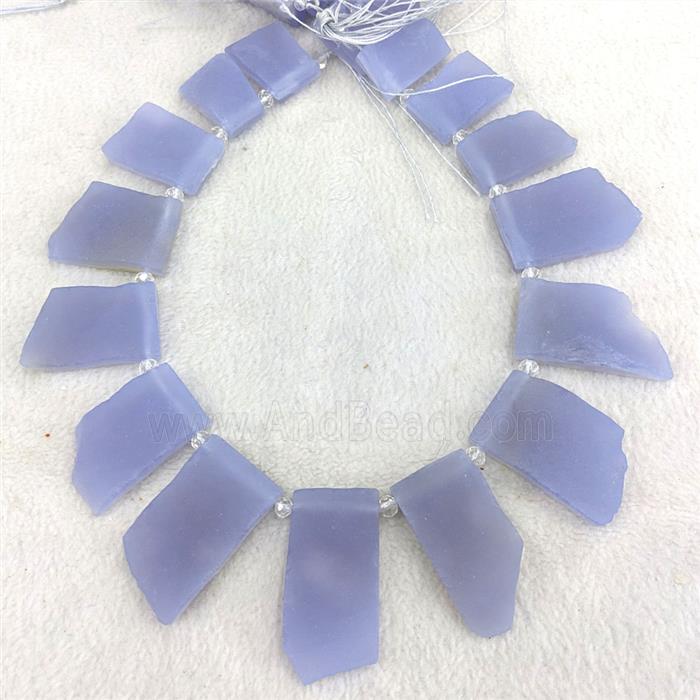 Natural Blue Lace Agate Slice Beads With Druzy Topdrilled