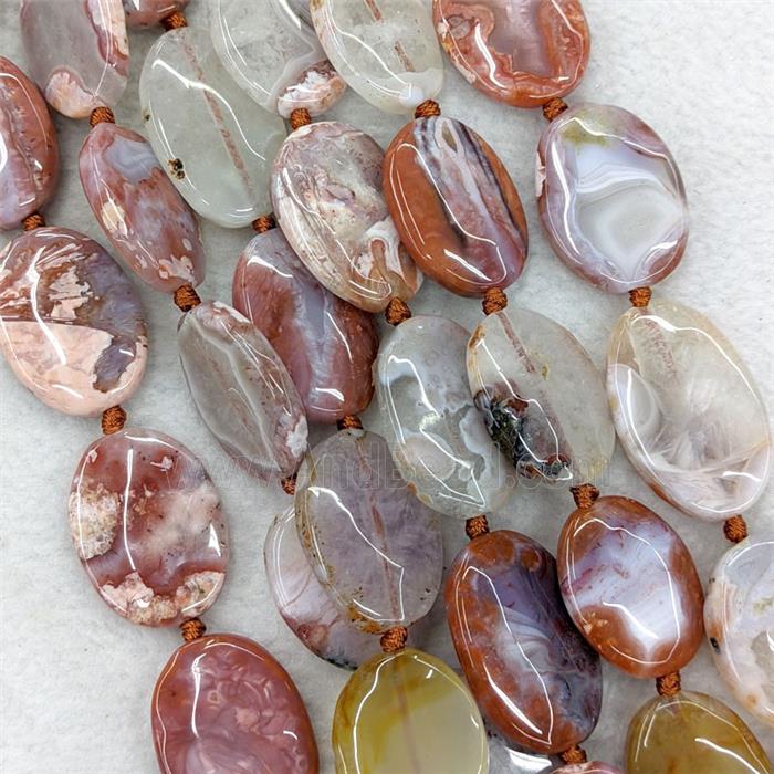 Natural Carnelian Agate Oval Beads Red