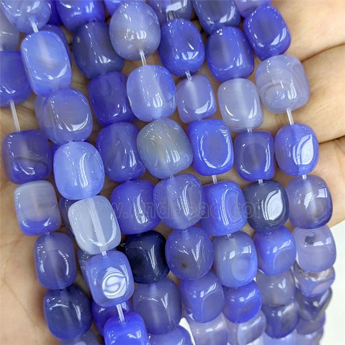 Blue Agate Cuboid Beads Dye