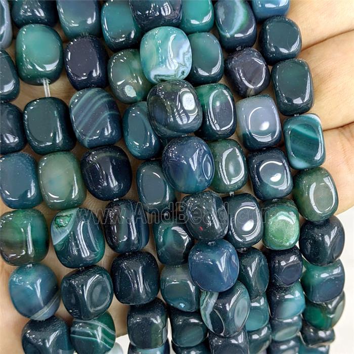 Deepgreen Agate Cuboid Beads Dye