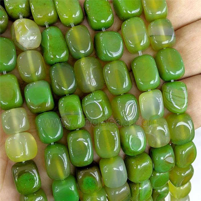 Mint Green Agate Cuboid Beads Dye