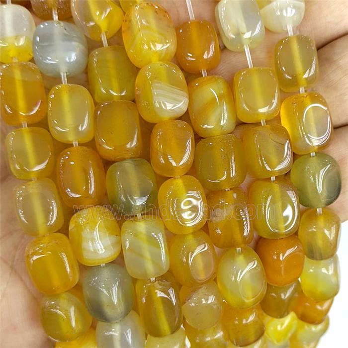 Yellow Agate Cuboid Beads Dye