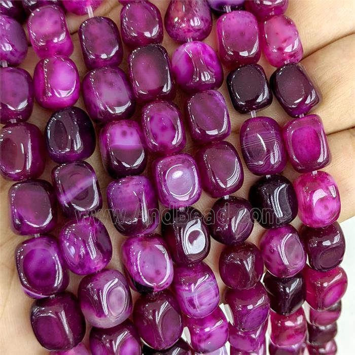 Hotpink Agate Cuboid Beads Dye