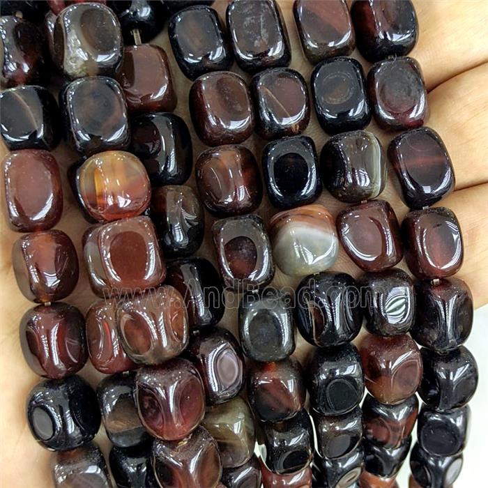 Black Red Agate Cuboid Beads Dye