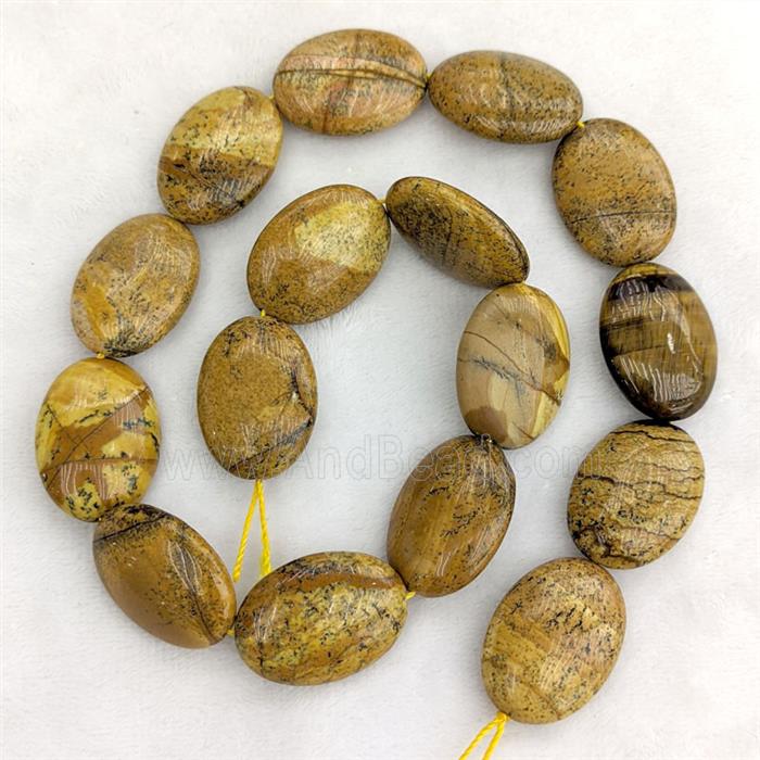 Picture Jasper Oval Beads