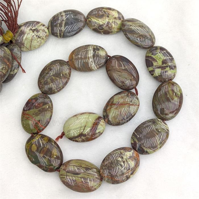 Natural Ocean Jasper Oval Beads