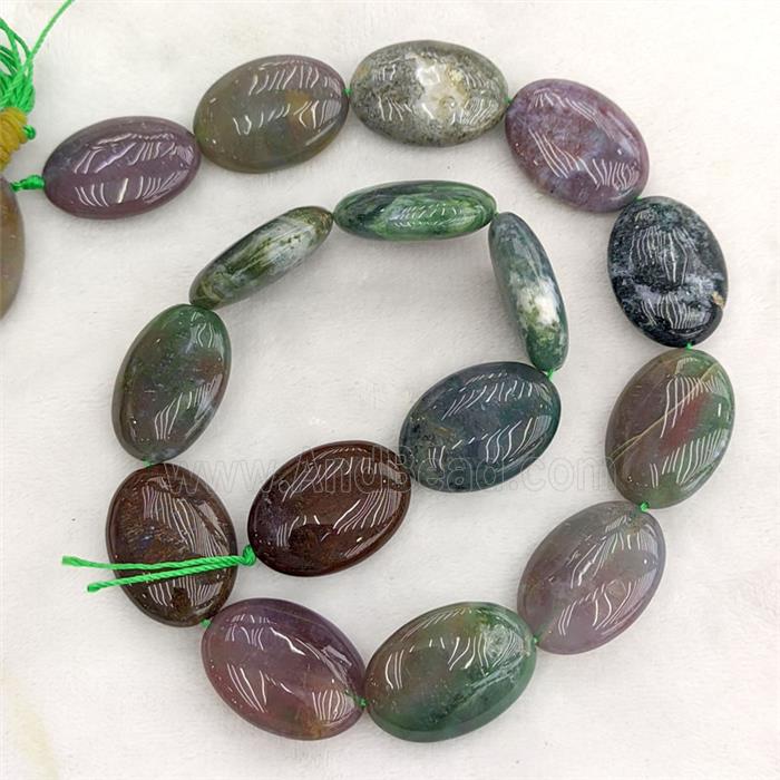 Indian Agate Oval Beads Multicolor