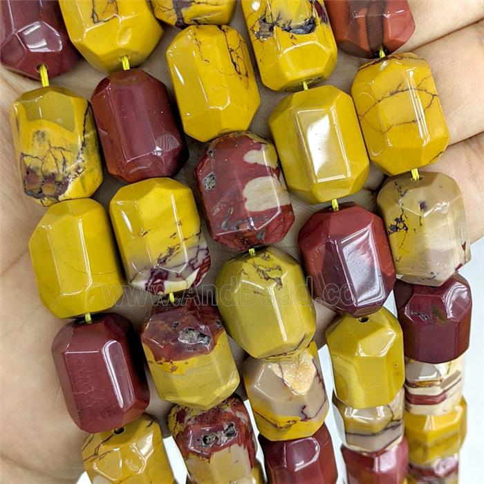 Natural Mookaite Column Beads Faceted Multicolor