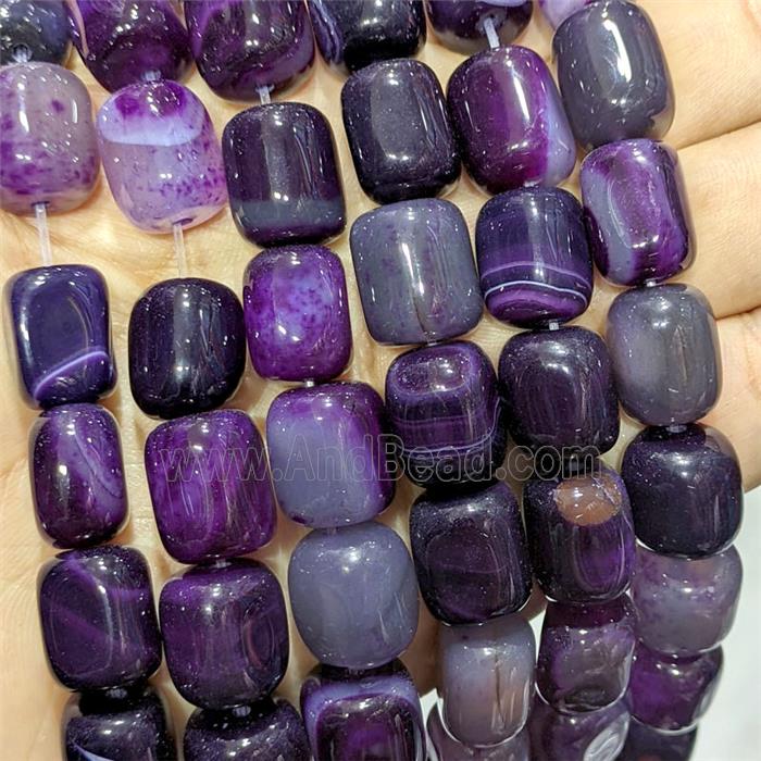 Purple Stripe Agate Cuboid Beads Dye