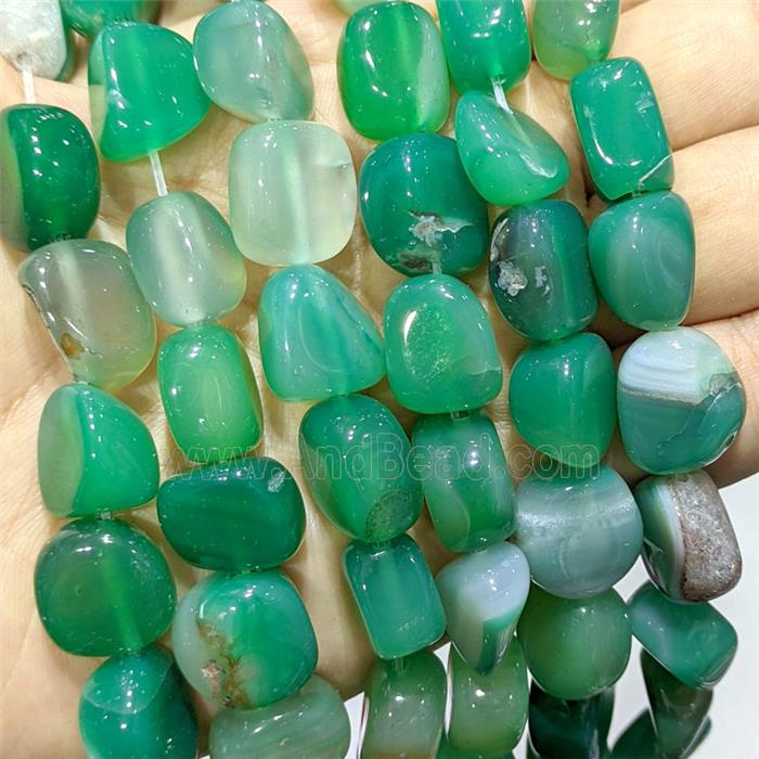 Green Agate Chip Beads Freeform Dye