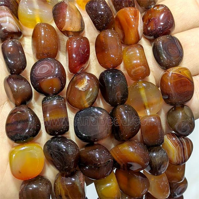 Black Red Stripe Agate Chip Beads Freeform Dye