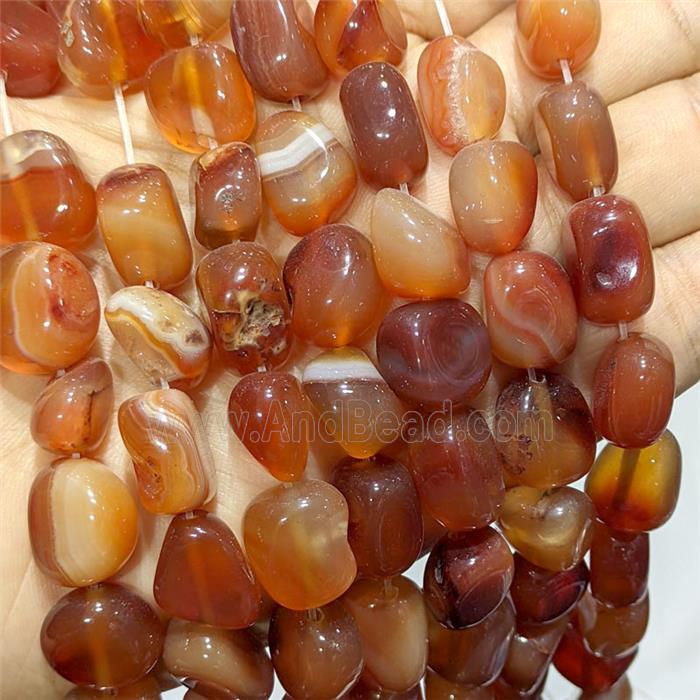 Red Stripe Agate Chip Beads Freeform Dye