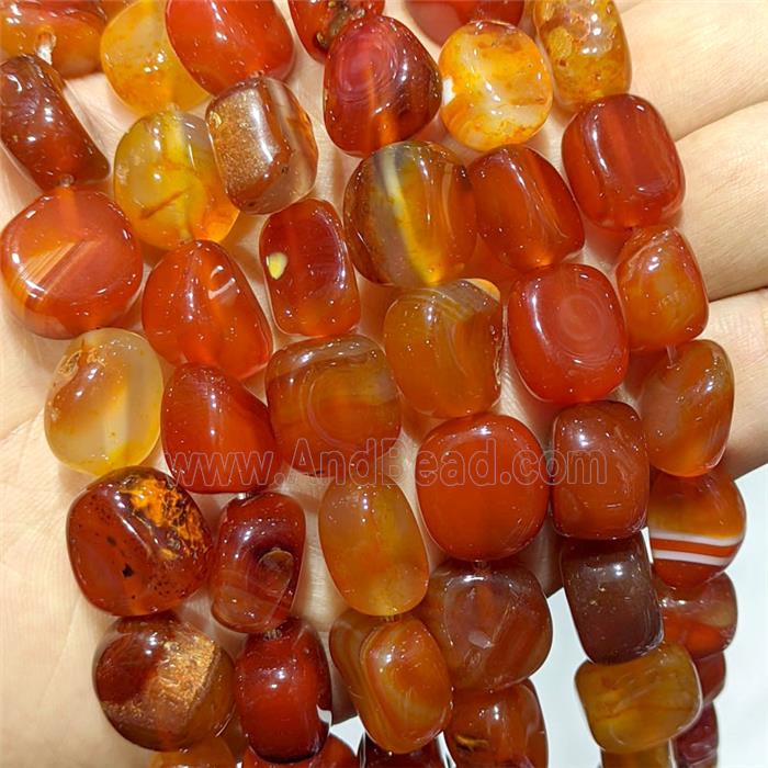 Red Stripe Agate Chip Beads Freeform Dye