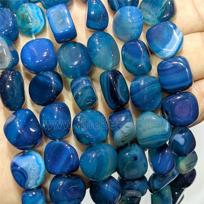 Blue Stripe Agate Chip Beads Freeform Dye