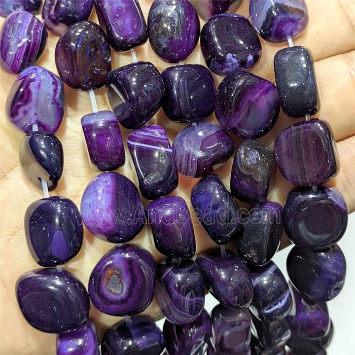 Purple Stripe Agate Chip Beads Freeform Dye