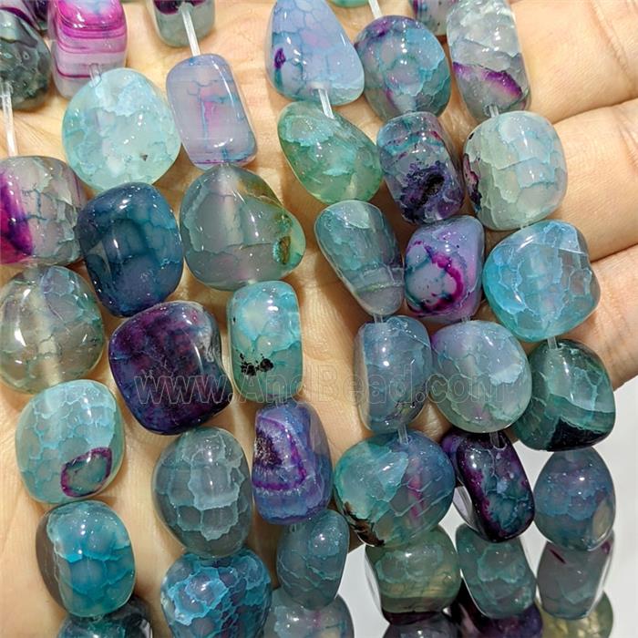 Blue Purple Agate Chip Beads Freeform Dye