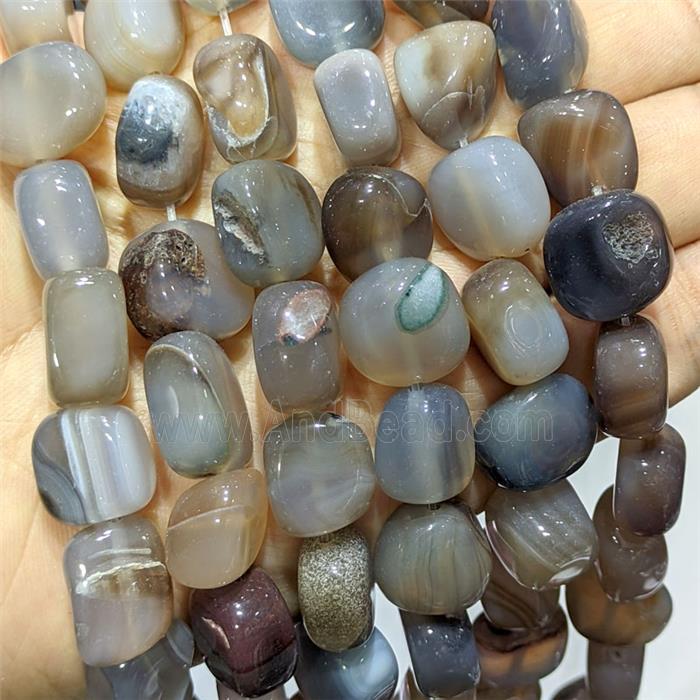 Gray Stripe Agate Chip Beads Freeform Dye