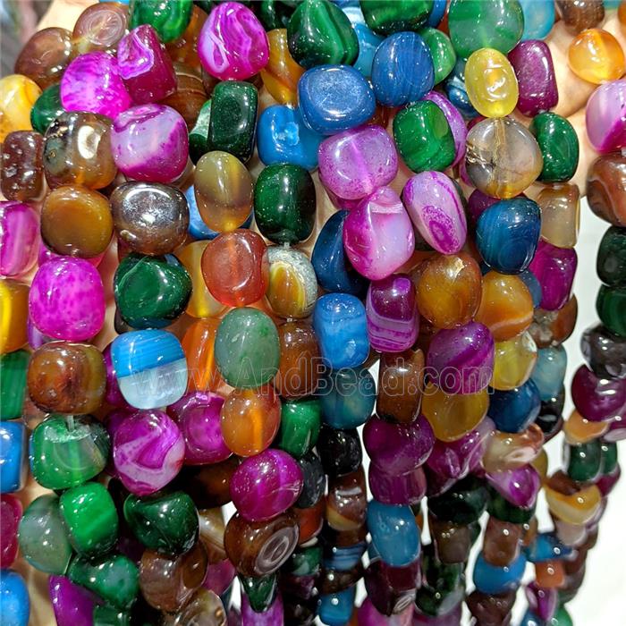 Agate Chip Beads Freeform Dye Mixed Color