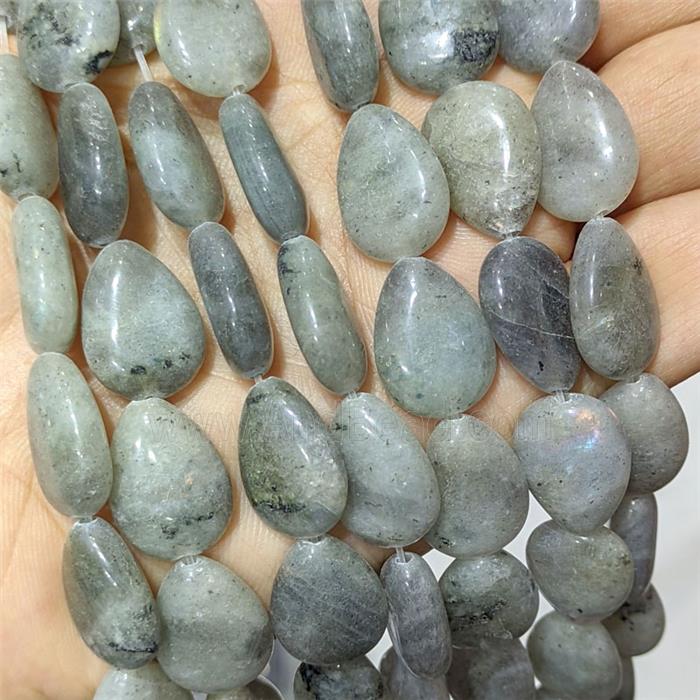 Labradorite Teardrop Beads Flat