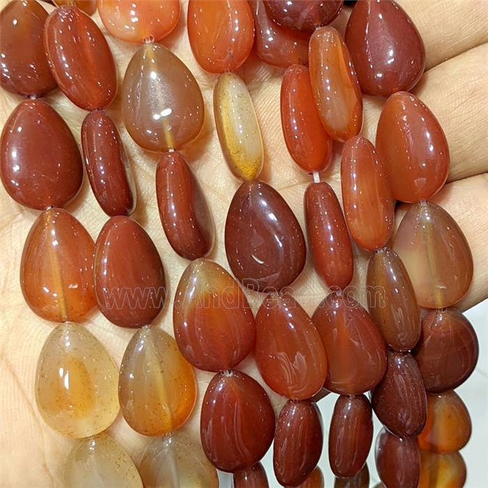 Red Teardrop Beads Flat Dye