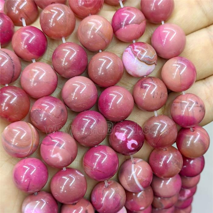 Red Agate Beads Smooth Round Dye