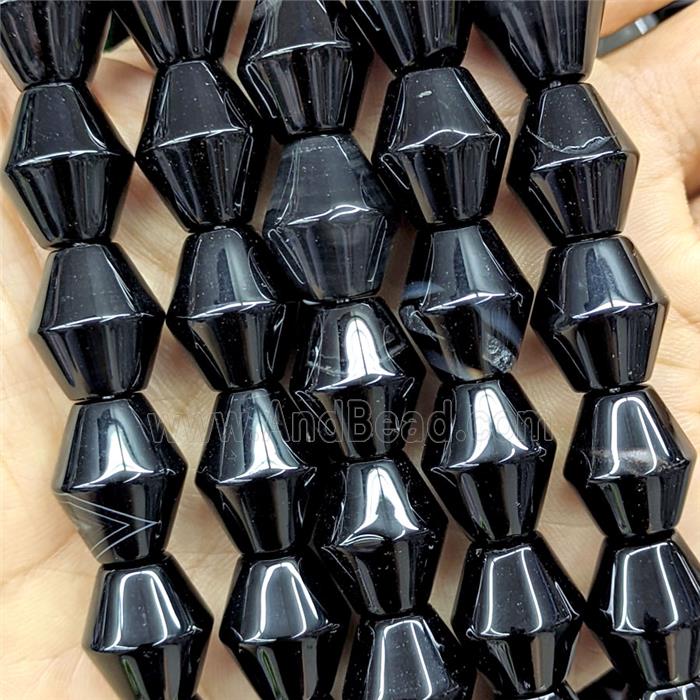 Black Agate Bicone Beads Dye