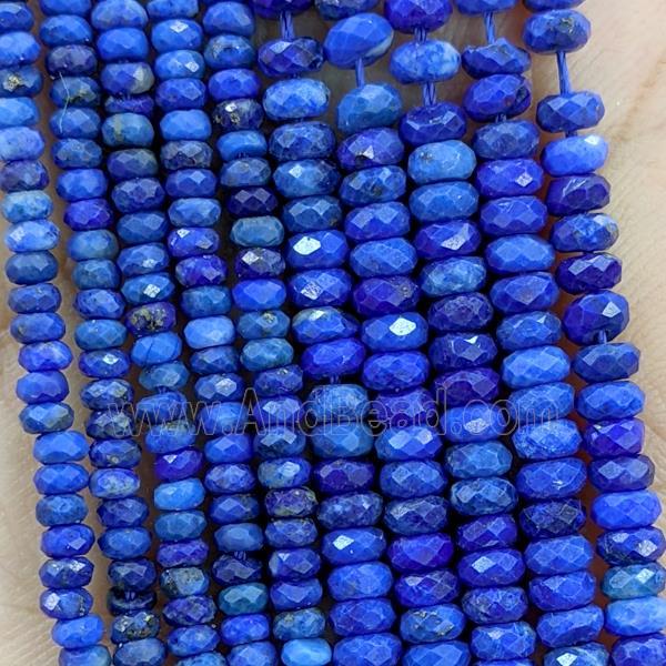 Natural Blue Lapis Lazuli Beads Faceted Rondelle A-Grade