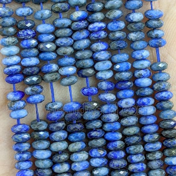 Natural Blue Lapis Lazuli Beads Faceted Rondelle B-Grade