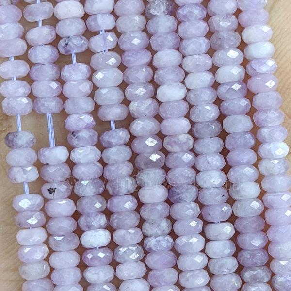 Natural Lavender Chalcedony Beads Faceted Rondelle