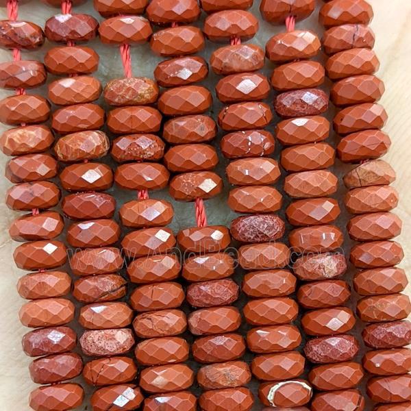 Natural Red Jasper Beads Faceted Rondelle