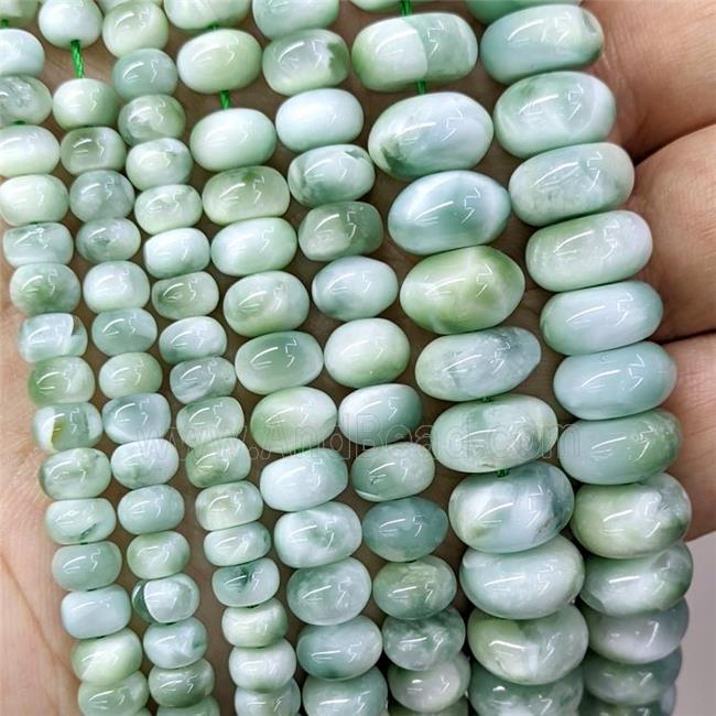Natural Brazilian Peacock Angelite Beads Green Smooth Rondelle