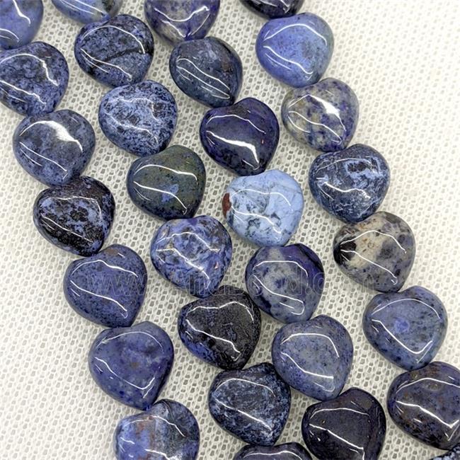 Natural Blue Dumortierite Heart Beads