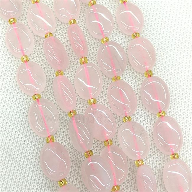 Natural Rose Quartz Beads Pink Oval