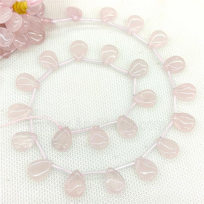 Natural Pink Rose Quartz Beads Topdrilled Teardrop