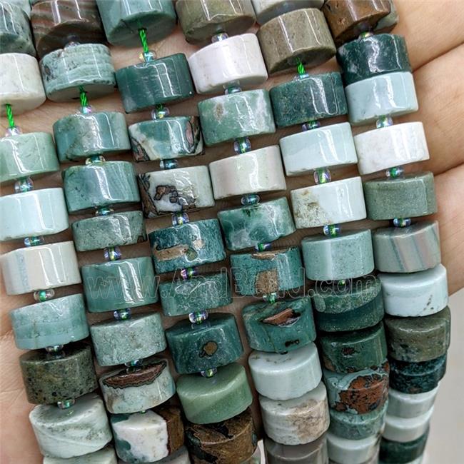 Natural Ocean Agate Heishi Beads Green