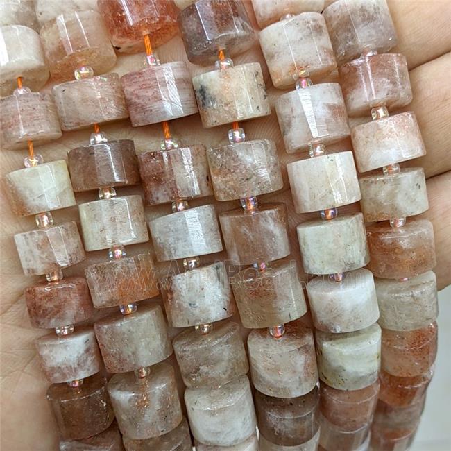 Natural Sunstone Beads Golden Spot Heishi Peach