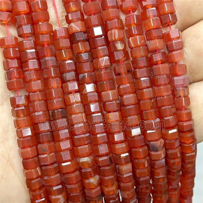 Natural Red Agate Hexagon Beads Dye