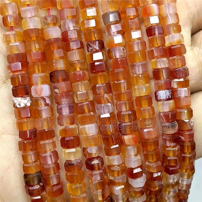 Natural Red Carnelian Agate Hexagon Beads