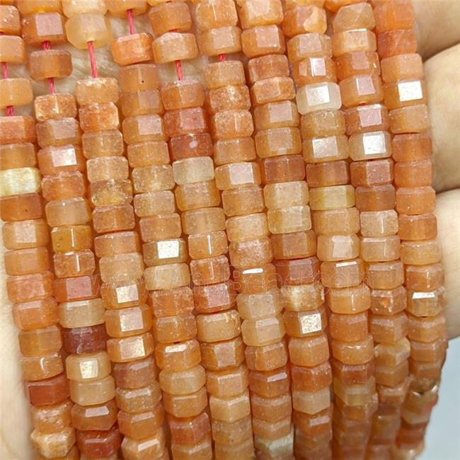 Natural Red Aventurine Hexagon Beads