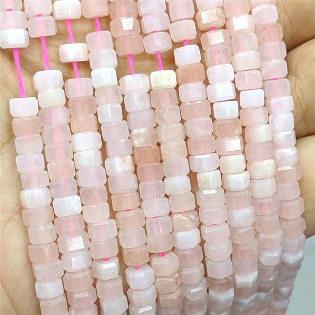 Natural Pink Aventurine Hexagon Beads