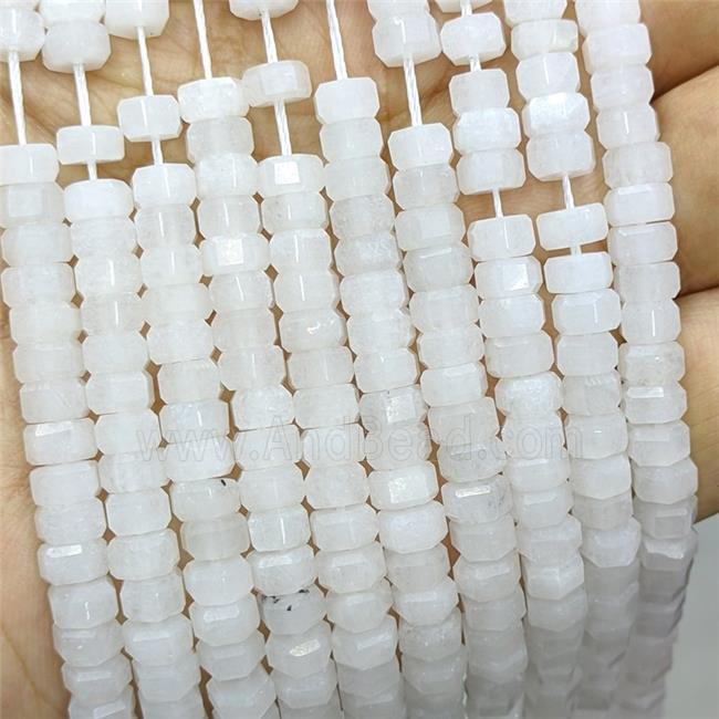 White Jade Hexagon Beads