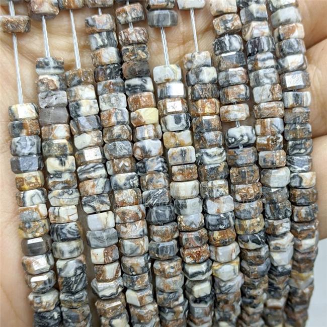 Natural LeopardSkin Jasper Hexagon Beads Multicolor