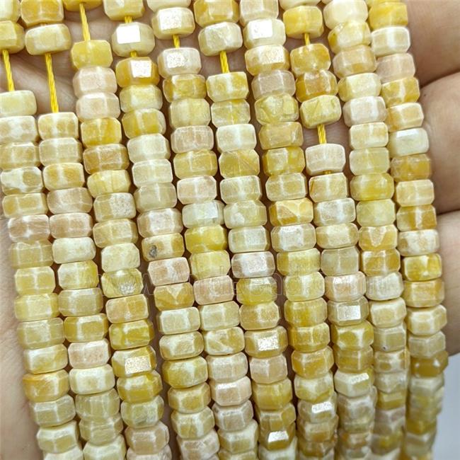 Natural Yellow Honey Jade Hexagon Beads